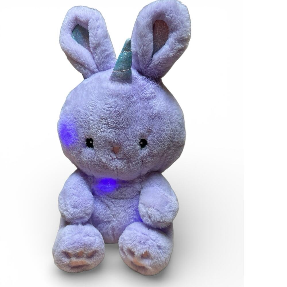 FAO Schwarz Glow Brights Unicorn Bunny Rabbit Lavender 17” Plush